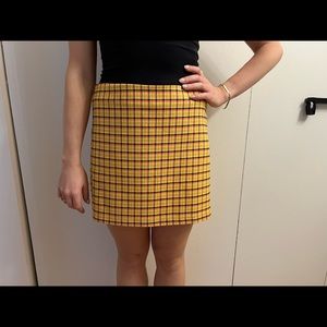 Urban outfitters pink and yellow plaid mini skirt